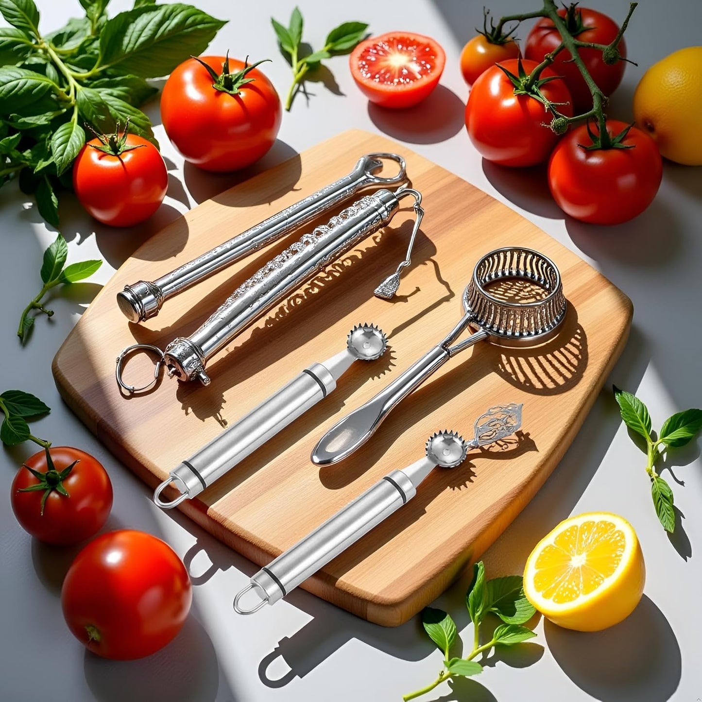 2Pcs Silver Stainless Steel Strawberry Huller Multi-Function Stainless Corer and Pitter Remover for Strawberry, Practical Kitchen Tool, Fruit and Vegetable Corers