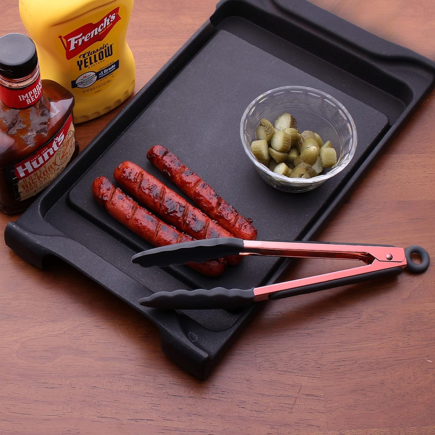 COOK WITH COLOR Stainless Steel Silicone Tipped Kitchen & BBQ Tongs Set, 3 Pc Utensils, Grey