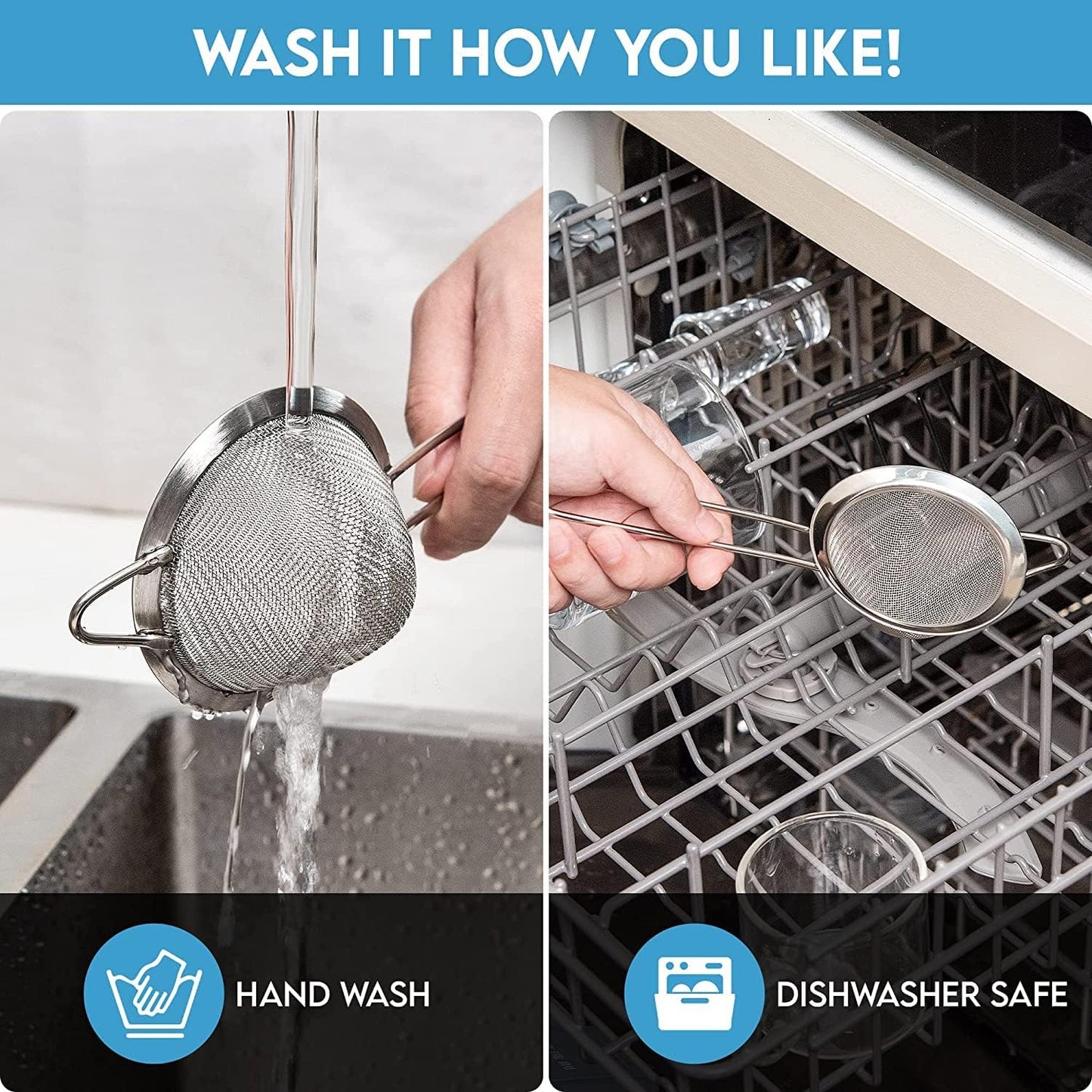 Fine Mesh Strainer - 3.3 Inch Conical Sieve - Tea Strainers for Loose Tea, Coffee Strainer, Food Strainer, Juice Strainer, and Much More!