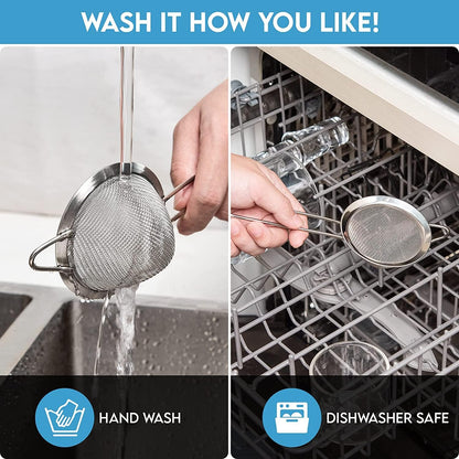 Fine Mesh Strainer - 3.3 Inch Conical Sieve - Tea Strainers for Loose Tea, Coffee Strainer, Food Strainer, Juice Strainer, and Much More!