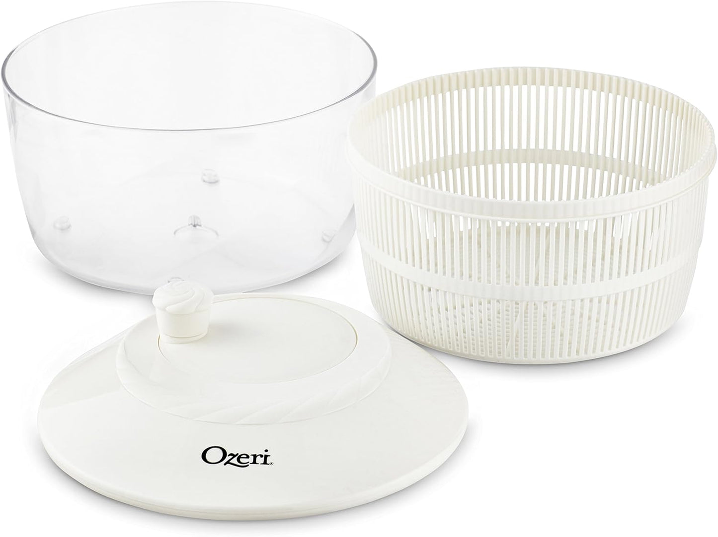 Ozeri Italian Made Fresca Salad Spinner and Serving Bowl, BPA-Free, Green, 4.4 qt