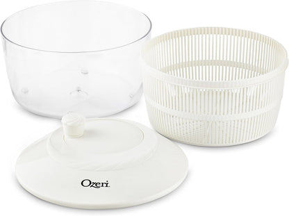 Ozeri Italian Made Fresca Salad Spinner and Serving Bowl, BPA-Free, Green, 4.4 qt