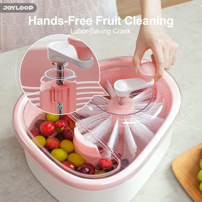JOYMOOP Fruit Cleaner Spinner JOYLOOP, Large Fruit Washer Spinner, Fruit Cleaner Spinner with Fruit Washer Bowl, Vegetable Fruit Spinner Washer,Fruit and Vegetable Scrubber