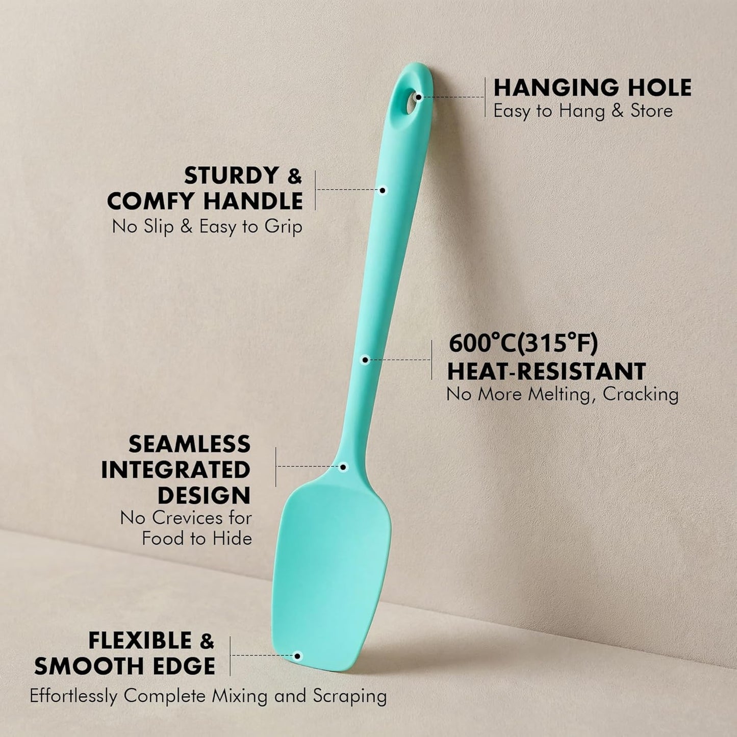 2 Pieces Silicone Spatula Set: Ironberry 600ºF Heat Resistant Food Grade Cooking & Baking Utensils, Kitchen Flexible Nonstick Rubber Scraper for Scraping, Mixing, Scrambling, Flipping (Black)