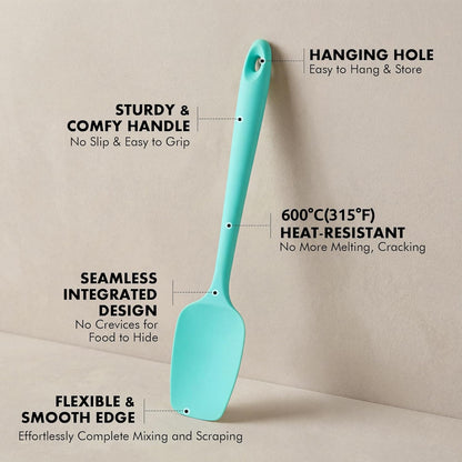2 Pieces Silicone Spatula Set: Ironberry 600ºF Heat Resistant Food Grade Cooking & Baking Utensils, Kitchen Flexible Nonstick Rubber Scraper for Scraping, Mixing, Scrambling, Flipping (Black)