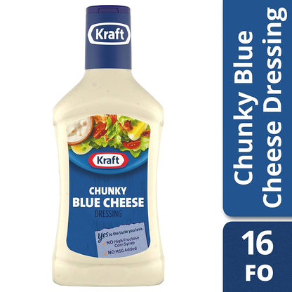 Kraft Dressing, 1 Bottle, for Salads and Dipping, Chunky Blue Cheese, No High-Fructose Corn Syrup, No Artificial Flavors, 16 oz