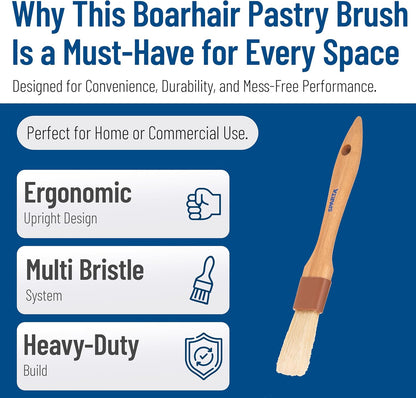 SPARTA Kitchen Basting Brush – 4037300 Basting Brush for Cooking Flat Boar Bristle Brush, Hardwood Handle for Kitchens, Restaurants, Catering, High Heat Food Prep, 1.5in