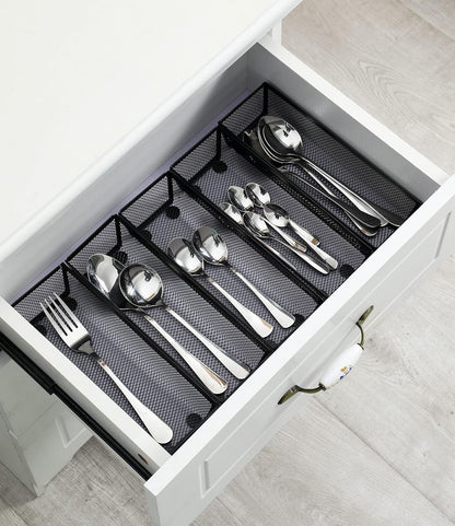BYCY 3 Pack Mesh Flatware Drawer Organizer for Kitchen/Office/Home Tools,Spoon Knife Fork Organizers Box Utensil Tabletop Storage Tray (12 x 6 x 2 Inch)
