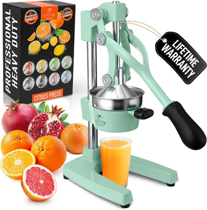 Zulay Kitchen Cast Iron Juicer - Heavy Duty Manual Juicer with Detachable Strainers for Easy Cleaning, Orange Juice Press for Citrus Fruits, Perfect for Bartenders, Juice Lovers & Health Enthusiasts