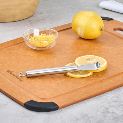 Restaurantware Stainless Steel Citrus Zester - German Standard Lemon Zester Bar Tool with Precision Blades, Dishwasher Safe - Fruit Zesting Peeler Tool for Cooking, Baking, Cocktails