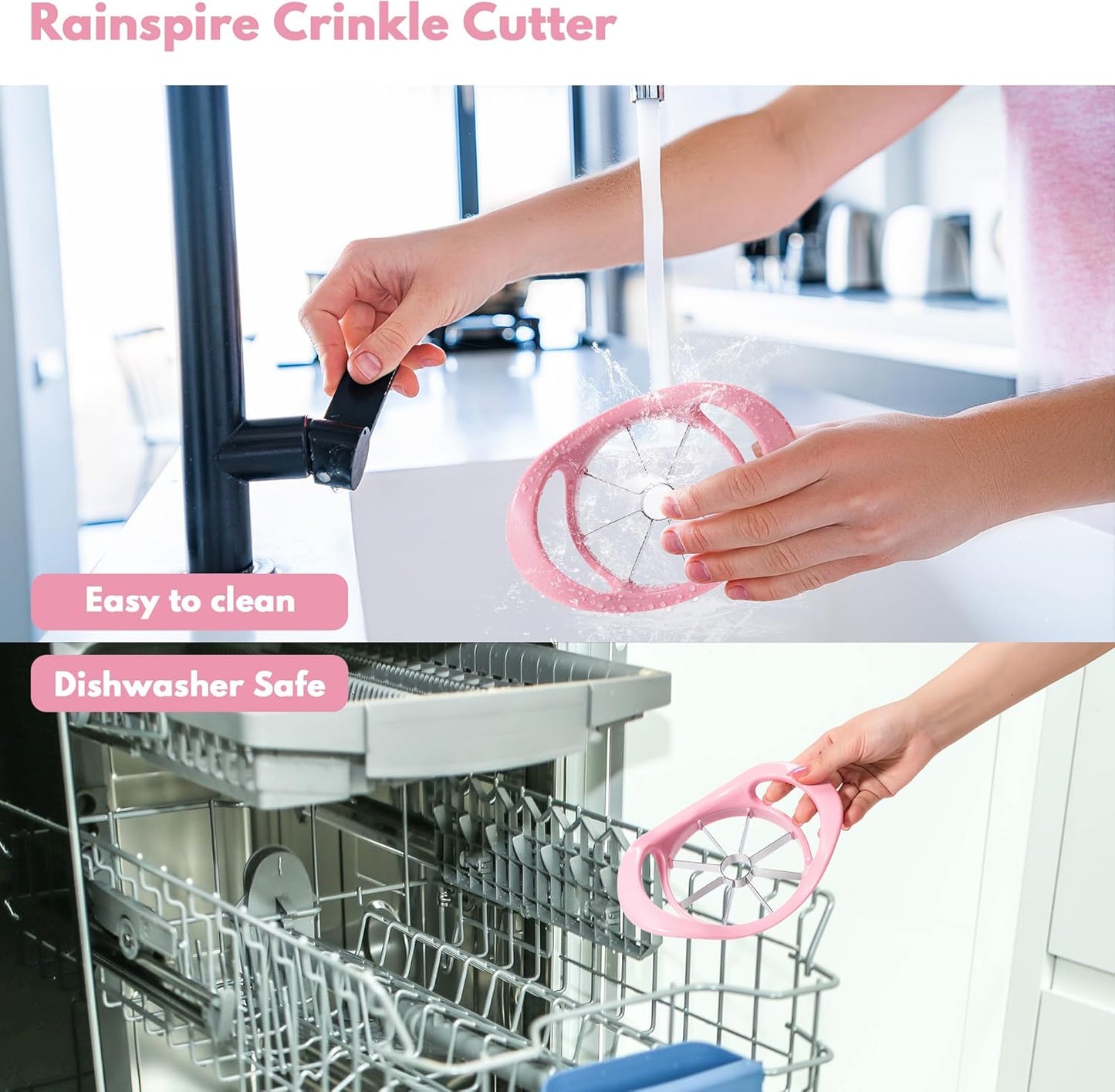 Rainspire Apple Cutter 8 Slices, 8 Blade Apple Slicer and Corer, Apple Corer Tool with Stainless Steel Blades, Super Sharp Fruit Cutter Fruit Slicer (Red)