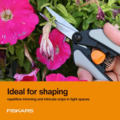 Fiskars 6" Pruning Scissors for Flowers, Buds, Weeds and Small Plants, Garden Snips with Resin Resistant Nonstick Stainless Steel Blades, Gardening Trimmers with Comfortable Handle