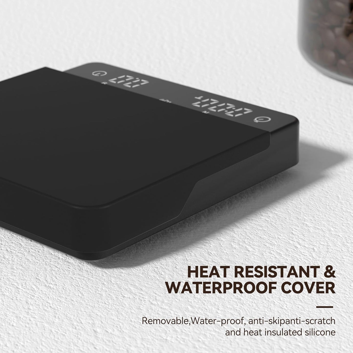 Coffee Scale, Espresso Scale, Weigh Digital Kitchen Scale with Timer, 2kg/0.1g Rechargeable Scale, Ratios & Flow Rate Display, Barista-Grade for Pour-Over, Espresso, French Press – Black