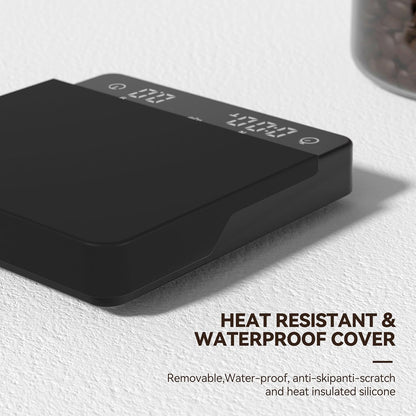 Coffee Scale, Espresso Scale, Weigh Digital Kitchen Scale with Timer, 2kg/0.1g Rechargeable Scale, Ratios & Flow Rate Display, Barista-Grade for Pour-Over, Espresso, French Press – Black
