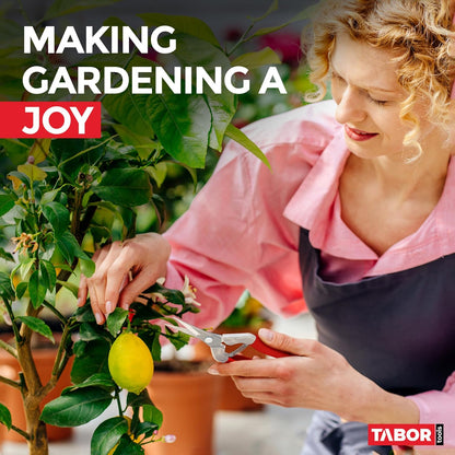 TABOR TOOLS K7A Straight Pruning Shears with Carbon Steel Blades, Florist Scissors, Multi-Tasking Garden Snips for Arranging Flowers, Trimming Plants and Harvesting Herbs, Fruits or Vegetables.