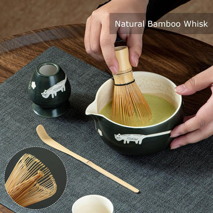 Matcha Whisk Set, Cute Strawberry Matcha Bowl Set with 2 Cups, Bamboo Whisk, Scoop & Holder, Matcha Kit Gift for Tea Lovers and Tea Ceremony, Birthday, Anniversary