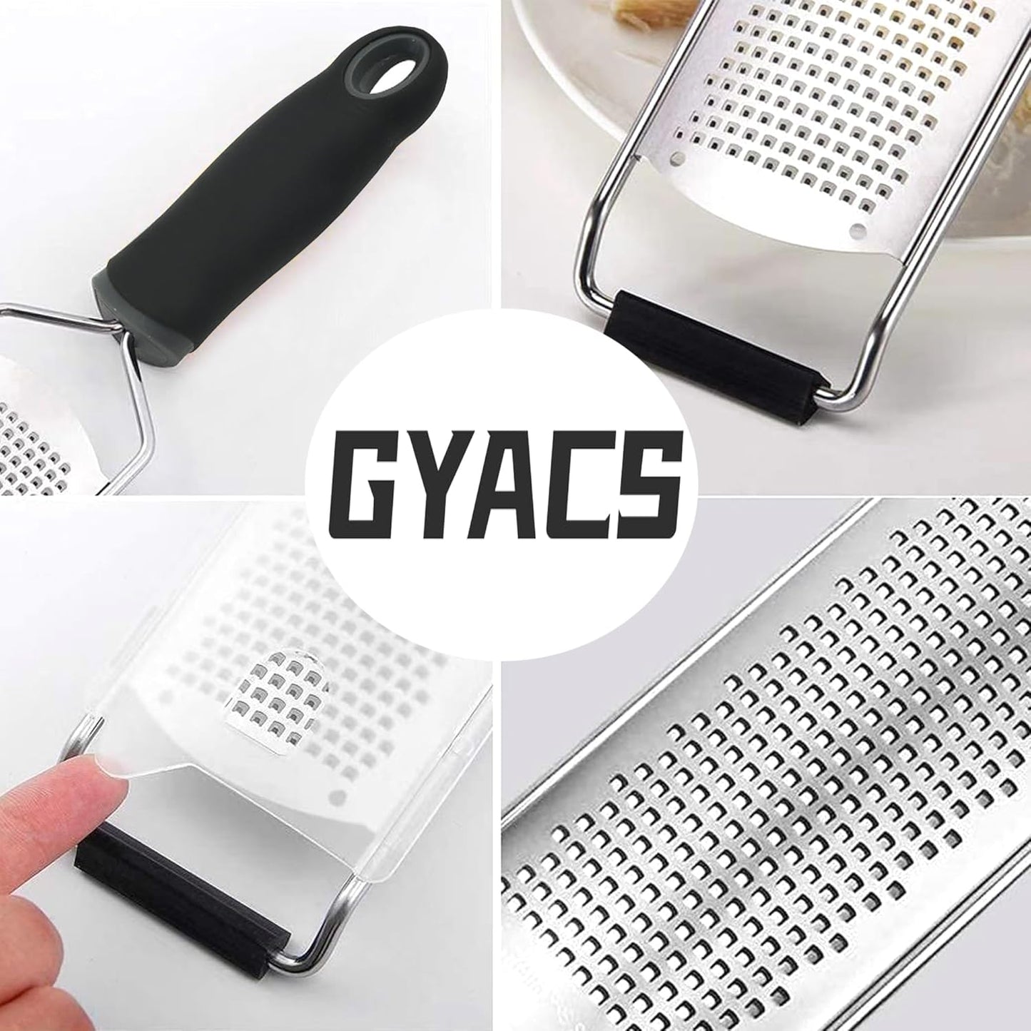 Stainless Steel Handheld Cheese Grater，Heavy Duty Zester for Chocolate，Ginger，Vegetables，Citrus，Garlic & More ，Ergonomic Handle，Easy to Clean Kitchen Tool