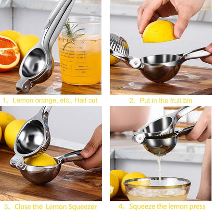 Lemon Squeezer Manual Juicer Citrus Handheld Press: Large Lime Squeezer Bar Tool for Citrus Lemon Lime, Heavy Duty Metal Lemon Clip Kitchen Tools Easy to Clean