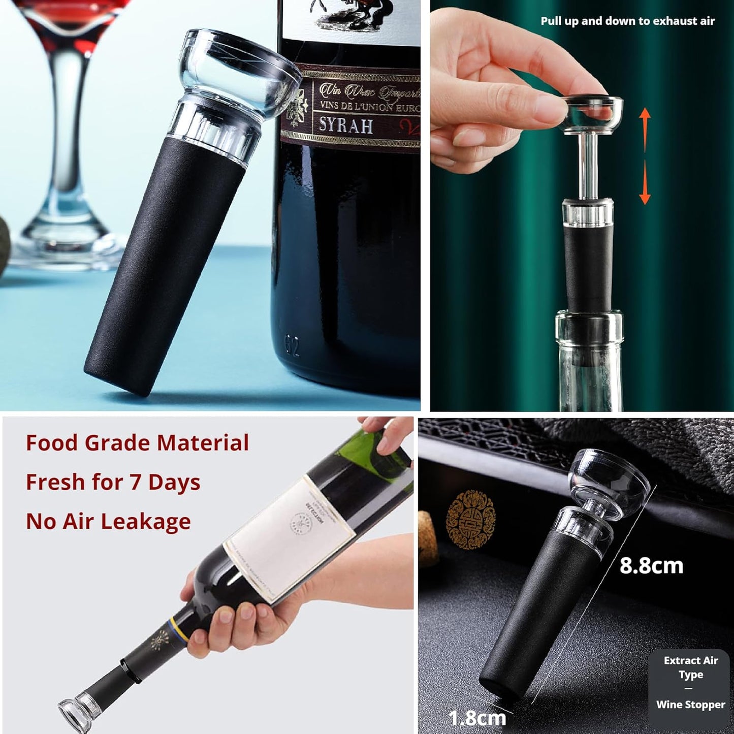 Wine Opener, Zinc Alloy Premium Wing Corkscrew Wine Bottle Opener, Multi-Purpose Opener for Beer and Soft Drinks, Wine Cork Opener with Vacuum Wine Stopper for Wine Enthusiast Waiters-Sleeve Anchors