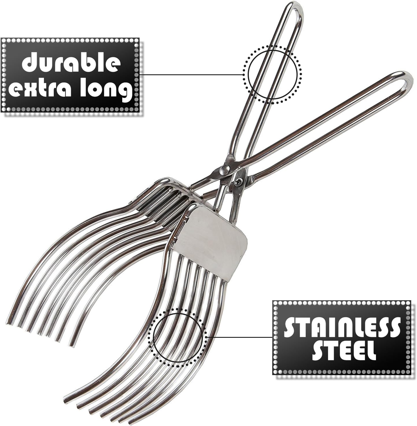 Stainless Steel Roast Beef Cutting Tongs Meat Bread Slicing Tong Onion Tomato Holder For Slicing Vegetable Fruits Cutting Kitchen Aid