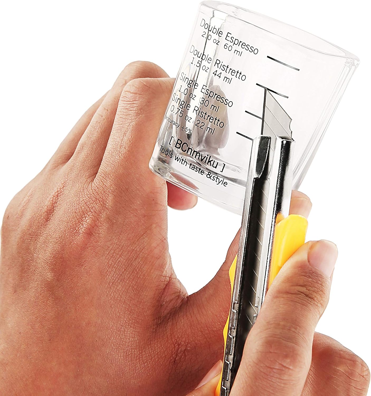 BCnmviku Espresso Shot Glasses Measuring Cup Liquid Heavy Glass for Baristas 2oz for Single Shot of Ristrettos (2 pack)