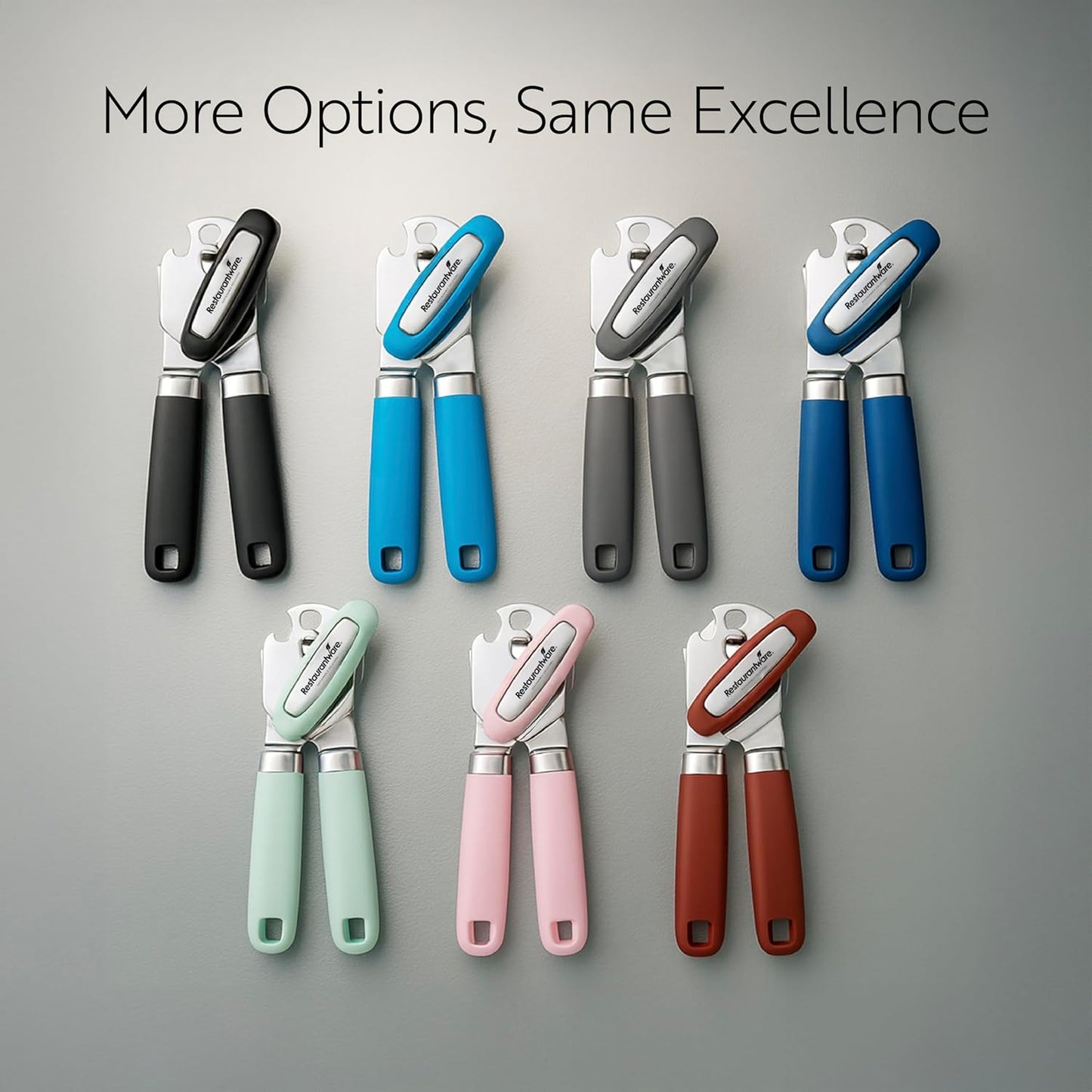 Restaurantware Comfy Grip 7.6 x 1.9 x 2.1 Inch Can Opener 1 Durable Manual Can Opener - Sharp Wheel Blade Grip Handle Mint Green Stainless Steel Hand-Held Can Opener Built-In Bottle Opener