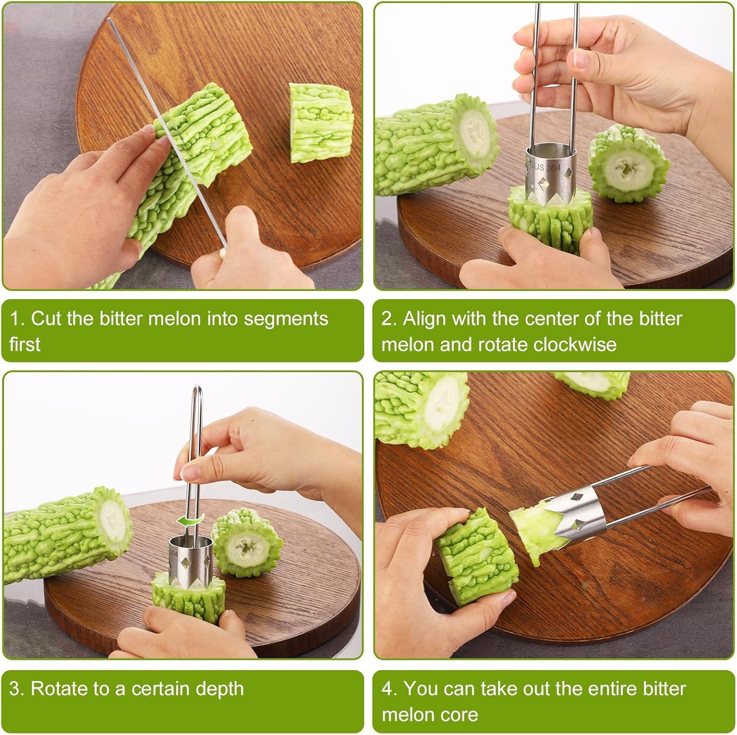 Pepper Seed Corer, 2024 New Upgraded Stainless Steel Fruit Core Remover Apple Core Seed Remover Vegetable Corer Tool for Vegetables Fruit Kitchen Utensils