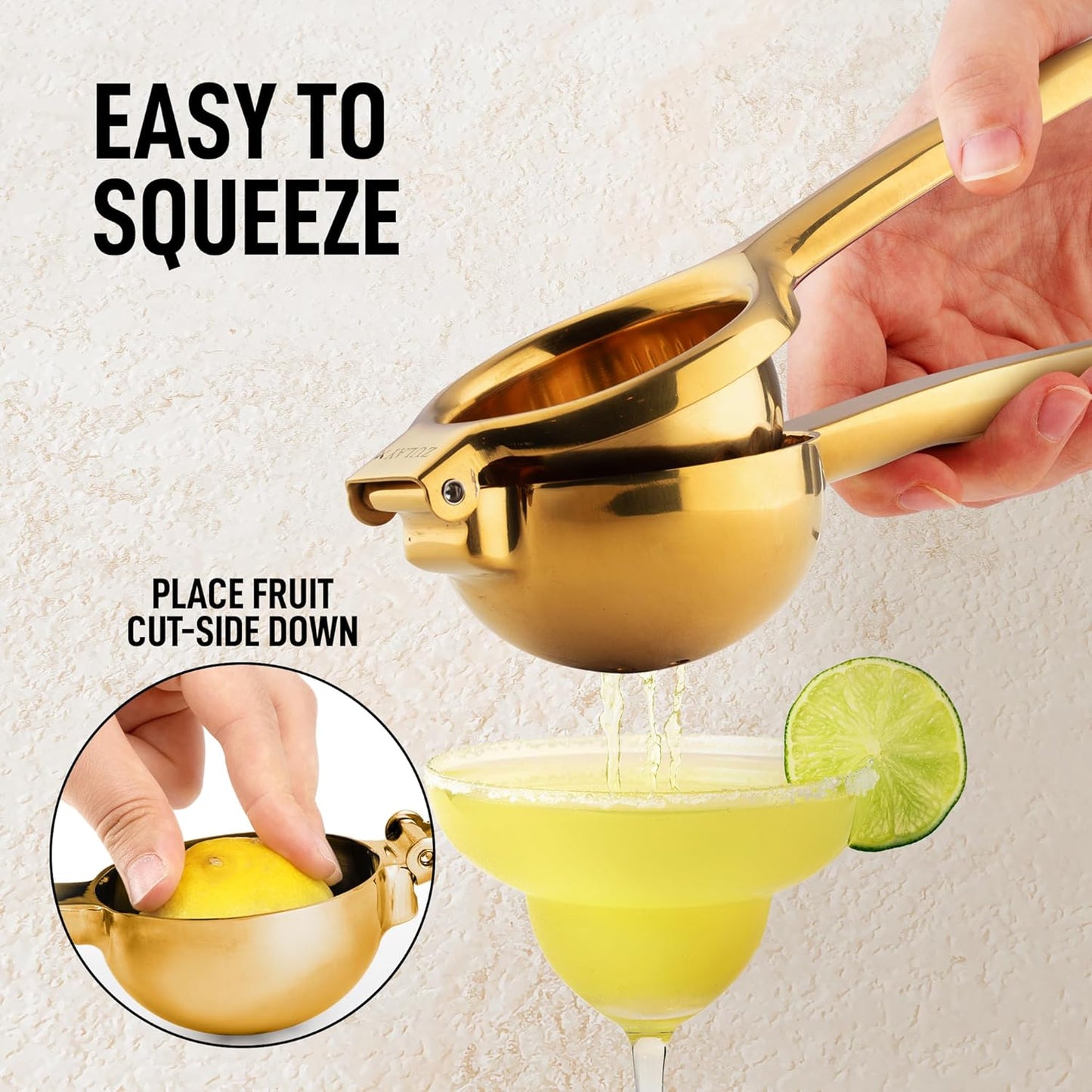 Lemon Squeezer Stainless Steel with Premium Quality Heavy Duty Solid Metal Squeezer Bowl - Large Manual Citrus Press Juicer and Lime Squeezer Stainless Steel - by Zulay Kitchen