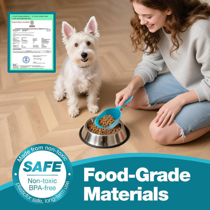 Food Scoop With Measuring Lines 2 Pack Black For Dog, Cat, Puppy, Coffee Bean, Flour Scoop, Ice