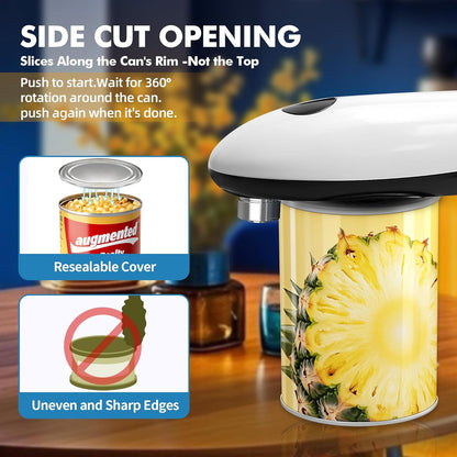 Electric Can Opener for Seniors,Automatic One-Touch Operation, Battery Operated Can Opener Hands Free, with Smooth Edge Cutting, Kitchen Gadget