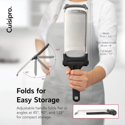 CUISIPRO Surface Glide Technology Stainless Steel Folding Handle Grater, Coarse