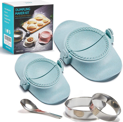 Empanada Maker Press, 6-Inch Extra Large Dumpling Maker Set with Dough Cutter, Dumpling Mold Set for Pierogi, Pastelitos, Calzone, Turnovers, Chinese Dumpling, 5Sizes (6"/5"/4"/3"/2.6")