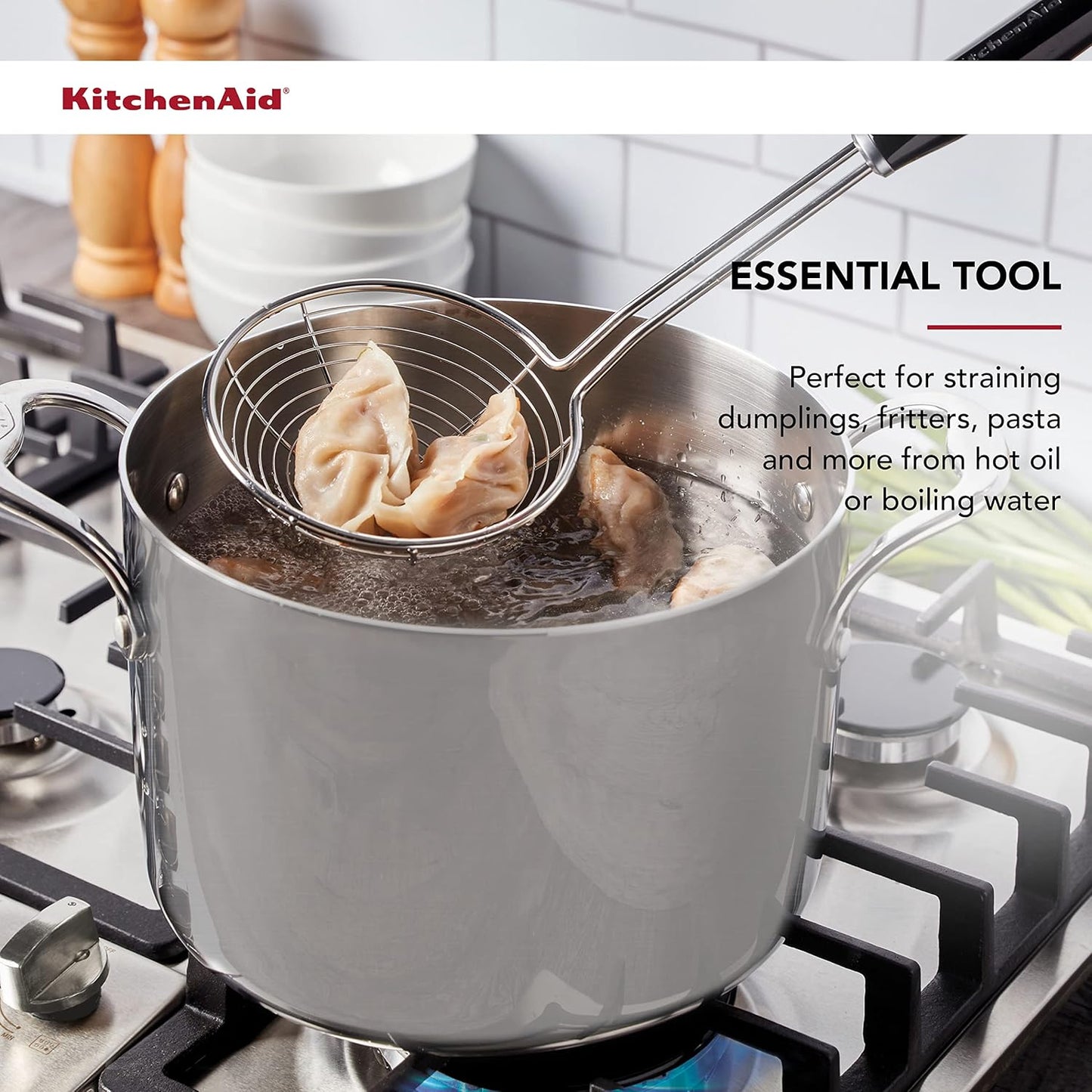 KitchenAid KE010OHOBA Classic Stainless Steel Asian Strainer