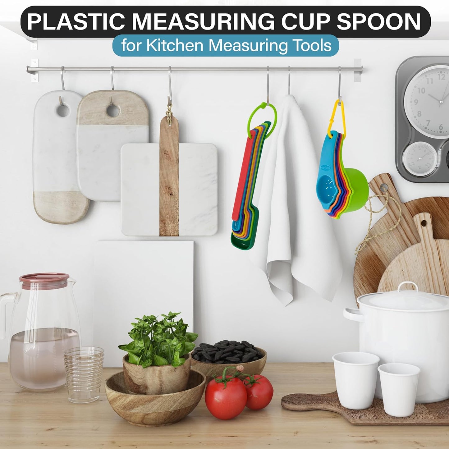 Measuring Cups and Spoons Set of 9, Utensils for Dry and Liquid Ingredients, Copper Kitchen Accessories, Rose Copper Decor for Home, Stackable, Sturdy Stainless Steel