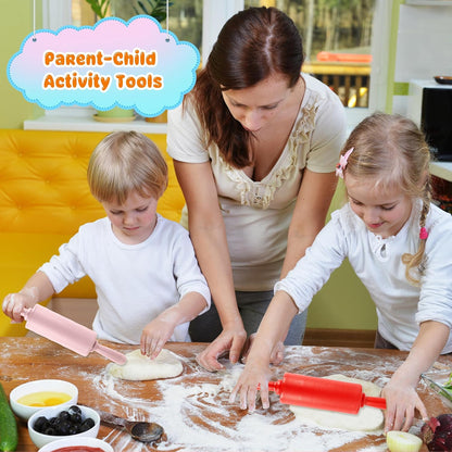 10 Pcs 9 Inch Mini Rolling Pins Small Plastic Handle Rolling Pin Non-Stick Rolling Pins for Kids Kitchen Baking Pastry Cake Cookie Chef Role Playing Game, 5 Colors
