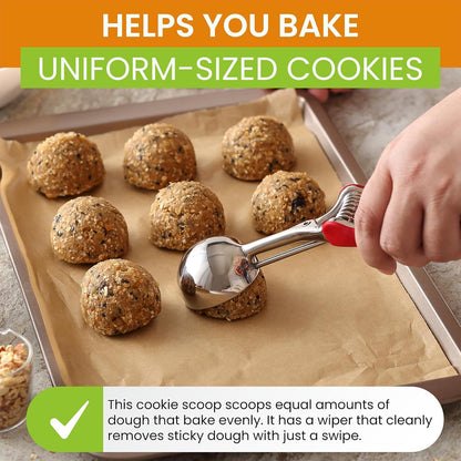 Spring Chef Large #20 Stainless Steel Cookie Scoop for Baking - Melon Baller - Multifunctional 2.93 Tbsp Cookie Scooper with Trigger Release for Ice Cream, Meatball, Cupcake, Muffin - Mint