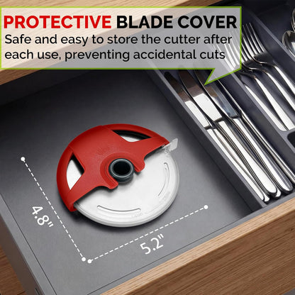 UHIYEE Pizza Cutter Wheel, 4.3 Inch Stainless Steel Pizza Slicer with Protective Blade Cover, Detachable Dishwasher Safe Pizza Cutter for Thin Crust, Thick Crust, Flatbread and Pastry