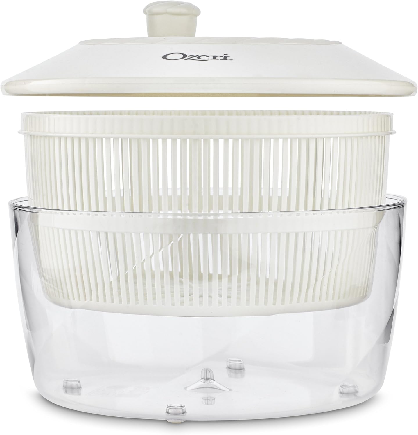 Ozeri Italian Made Fresca Salad Spinner and Serving Bowl, BPA-Free, Green, 4.4 qt