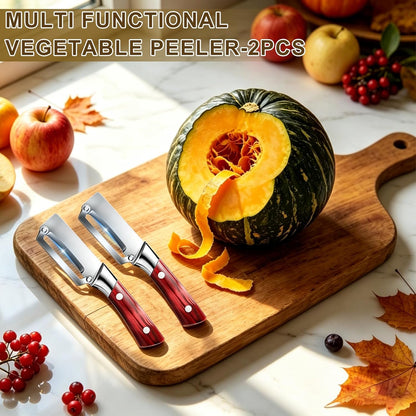 2-piece Multi-Functional vegetable peeler set, 2026 New kitchen peeler with handle, ultra-sharp stainless steel blade, suitable for fruits, apples, potatoes, etc