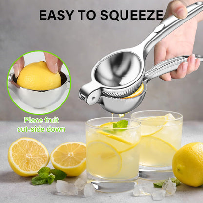 Vakoo 2-in-1 Lemon Squeezer - Heavy-Duty, Rust-Resistant Manual Juicer for Lemon, Lime & Citrus, Easy to Use & Clean, Kitchen Essential - Yellow & Green