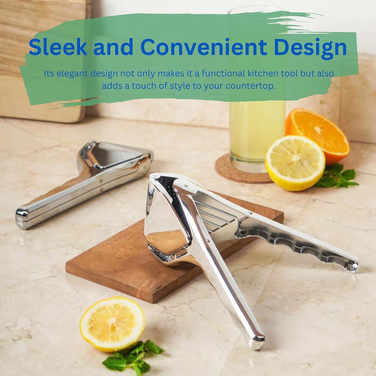 Heavy‑Duty Stainless Steel Lemon Squeezer | Hand Press Citrus Juicer for Lemons, Limes & Oranges – Ergonomic, Rust‑Proof, Dishwasher Safe