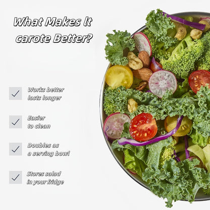 Stainless Steel Salad Spinner, Salad Spinners Large, Lettuce Spinner, with Drainage Basket Drainage Outlet, Used for Cleaning and Drying Vegetables Food and Fruits Quick Spin Vegetable Fruit Spinner