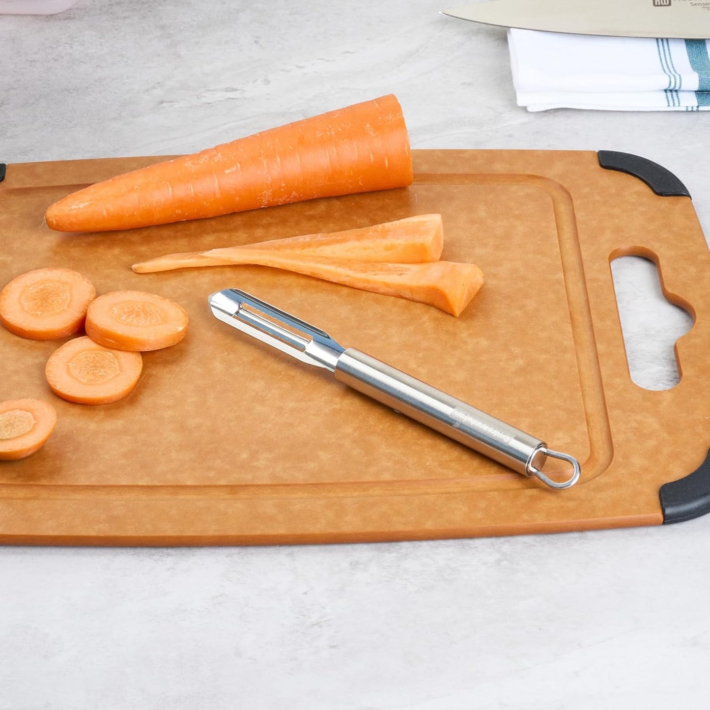Restaurantware-German Standard 7.4 Inch Potato Peeler With Potato Eye Remover, 1 Swivel Vegetable Peeler - Sharp Blade, Ergonomic Handle, Stainless Steel, Dishwashable, For Carrot, Or, More