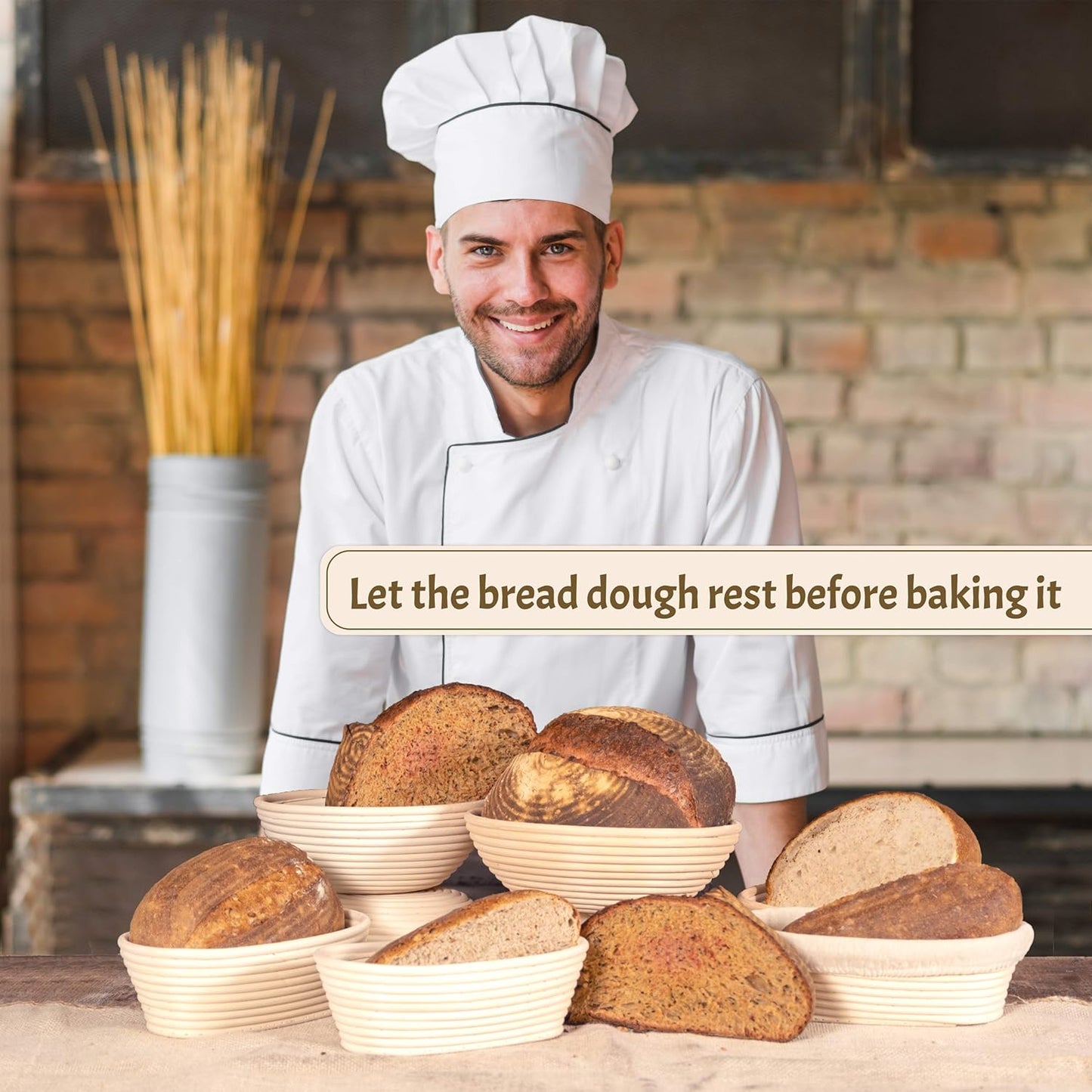 CRISS ELITE 11" Oval Banneton Proofing Basket Set of 2 - Sourdough Starter Kit with Bread Lame, Danish Whisk, Metal & Bowl Scrapers, Cleaning Brush - Professional Artisan Baker Gift Set