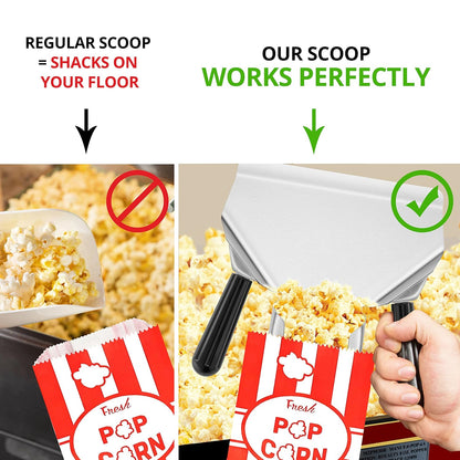 CUSINIUM Popcorn Scoop Right Handle and Medium Holes Dredge Set - Metal Popcorn Scooper - French Fry Scoop - No Seasonings/Consumables included