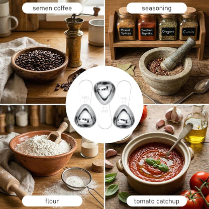 3pcs 1 Tbsp Stainless Steel Measuring Spoon, 1 Tablespoon Coffee Scoopers for Ground Coffee, Short Handle for Flour Tea Sugar Fits into Canisters