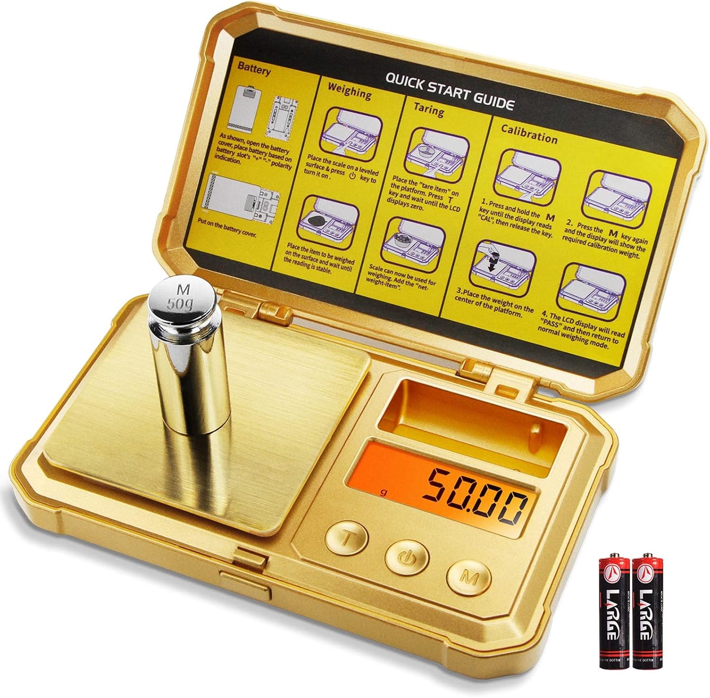 Fuzion Digital Pocket Scale, 500g x 0.01g Gram Scale, Mini Scale 6 Units Jewelry Scale with LCD Display, Tare Function for Food, Jewelry, Coin, Coffee