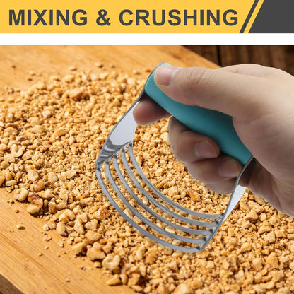 Stainless Steel Bench Scraper and Pastry Blender Cutter Set,Multipurpose Kitchen Baking Essential Tool with Comfortable Grip Handle for Baking/Nut Pie Dough Processing(Black)