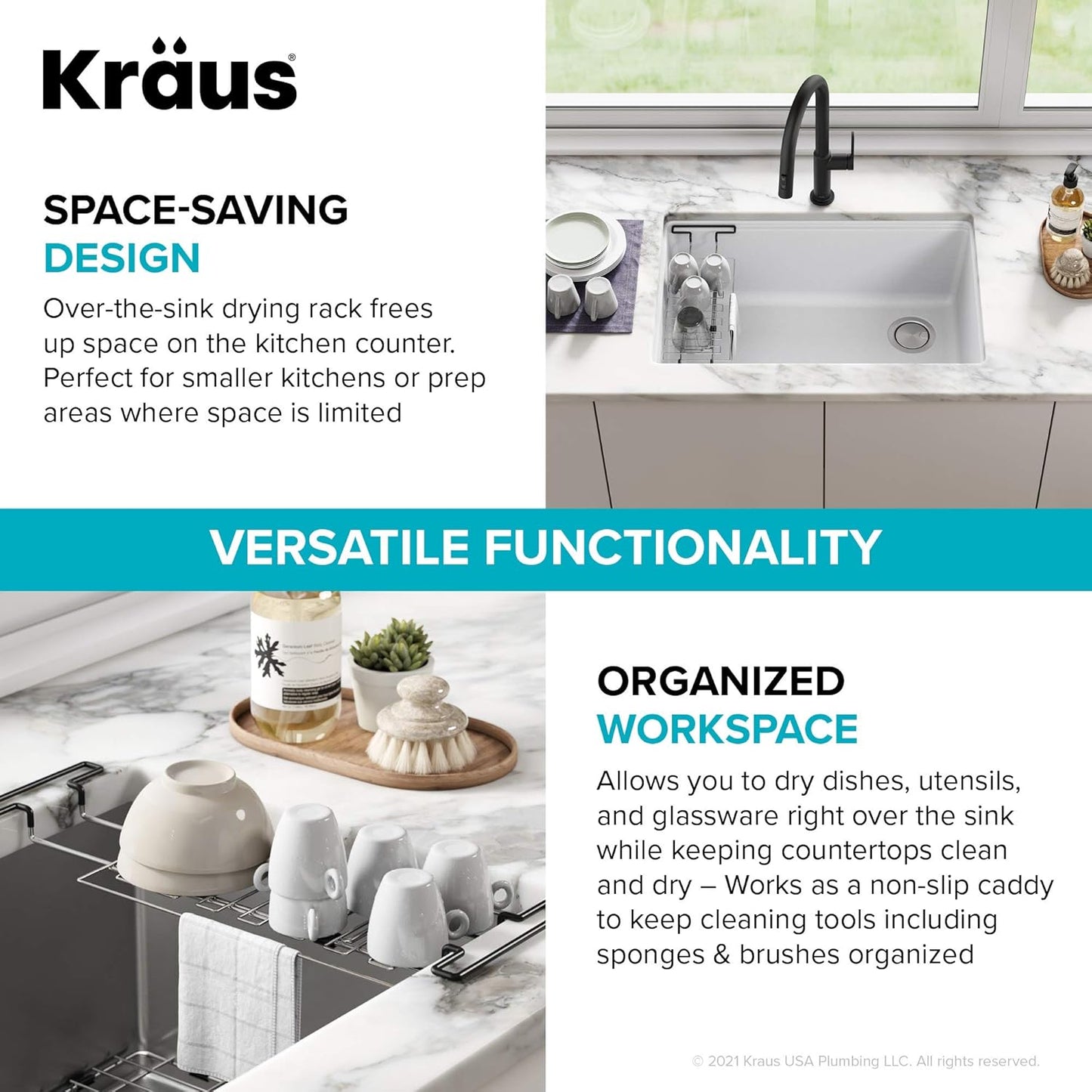 KRAUS Stainless Steel Colander for Workstation Kitchen Sink, CS-6