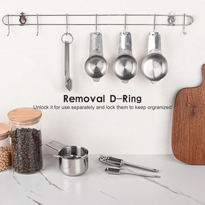 Measuring Cups and Spoons Set, Copper Measuring Cups and Spoons Set for Dry & Liquid, Metric&US 7 Stainless Steel MeasureR Cup&9 Spoon Leveler & Measure Enquivalents for Kitchen & Baking